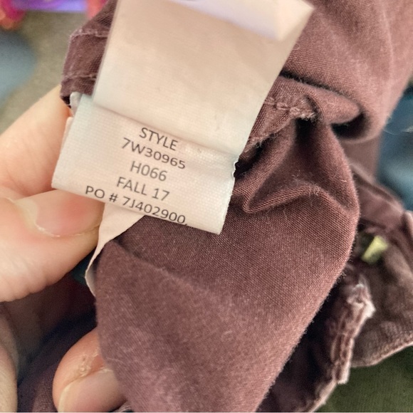 Lucky Brand Utility Cargo Jacket Womens Large Burgundy Cotton Zip And Buttons - Picture 14 of 14